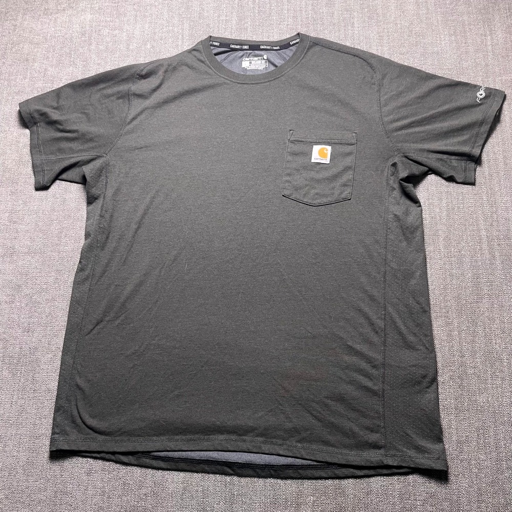 Carhartt Force Relaxed Fit Pocket T Shirt Mens Large Gray Athletic Sweat Wicking